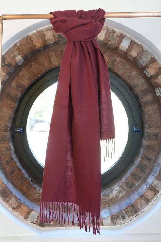Highland Cotton Cashmere Scarf Burgundy /30=